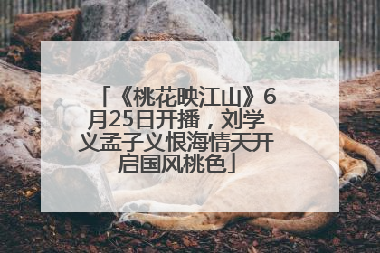 《桃花映江山》6月25日开播，刘学义孟子义恨海情天开启国风桃色