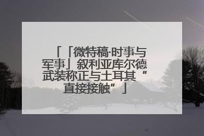 「微特稿·时事与军事」叙利亚库尔德武装称正与土耳其“直接接触”