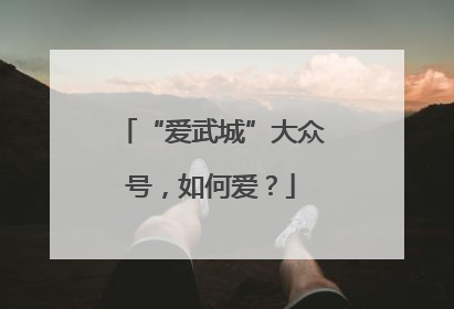 “爱武城”大众号，如何爱？