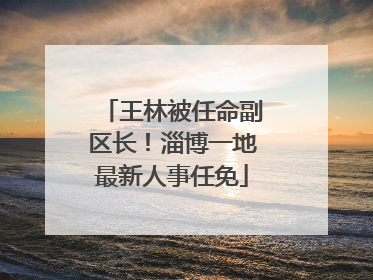 王林被任命副区长！淄博一地最新人事任免