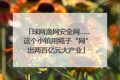 球网渔网安全网……这个小镇用绳子“网”出两百亿元大产业
