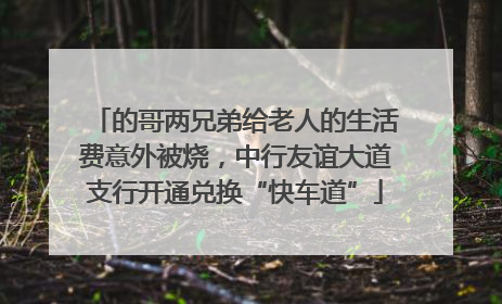 的哥两兄弟给老人的生活费意外被烧，中行友谊大道支行开通兑换“快车道”