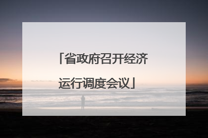 省政府召开经济运行调度会议