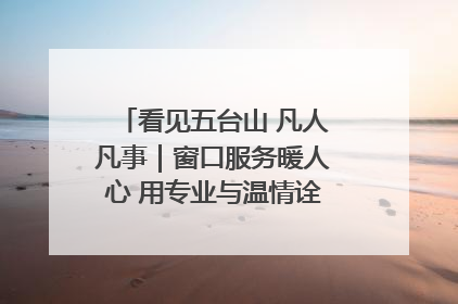 看见五台山 凡人凡事｜窗口服务暖人心 用专业与温情诠释责任担当