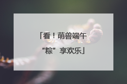 看！萌兽端午“粽”享欢乐