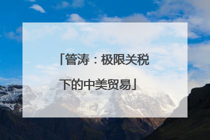 管涛：极限关税下的中美贸易