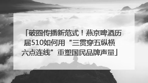 破圈传播新范式！燕京啤酒历届510如何用“三贯穿五纵横六点连线”重塑国民品牌声量