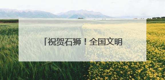 祝贺石狮！全国文明城市！连续三届！