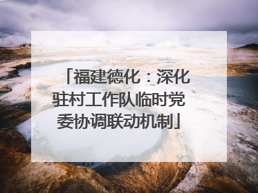 福建德化：深化驻村工作队临时党委协调联动机制