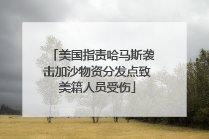 美国指责哈马斯袭击加沙物资分发点致美籍人员受伤