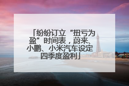 纷纷订立“扭亏为盈”时间表，蔚来、小鹏、小米汽车设定四季度盈利