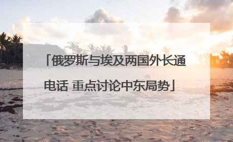俄罗斯与埃及两国外长通电话 重点讨论中东局势