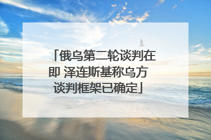 俄乌第二轮谈判在即 泽连斯基称乌方谈判框架已确定