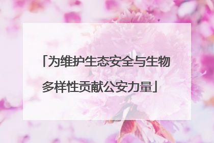 为维护生态安全与生物多样性贡献公安力量