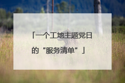 一个工地主题党日的“服务清单”