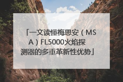 一文读懂梅思安（MSA）FL5000火焰探测器的多重革新性优势