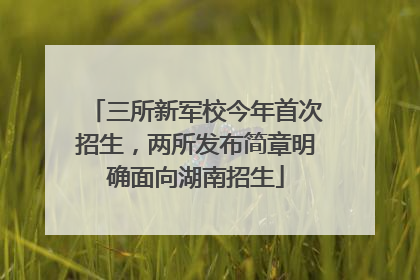 三所新军校今年首次招生，两所发布简章明确面向湖南招生