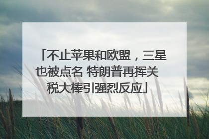 不止苹果和欧盟，三星也被点名 特朗普再挥关税大棒引强烈反应