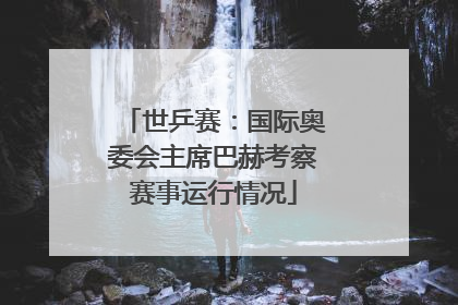 世乒赛：国际奥委会主席巴赫考察赛事运行情况