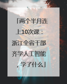 两个半月连上10次课：浙江全省干部齐学人工智能，学了什么