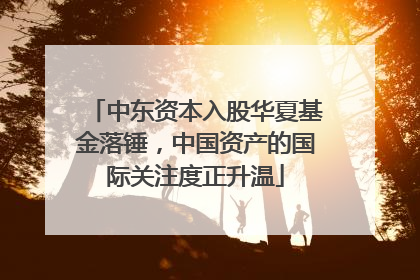 中东资本入股华夏基金落锤，中国资产的国际关注度正升温