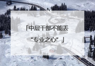中层干部不能丢“专业之心”