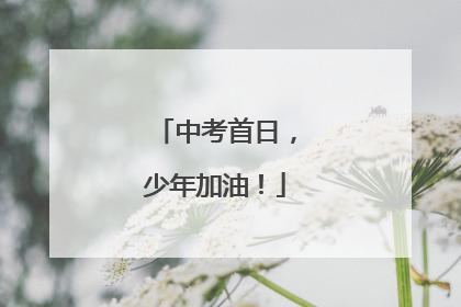 中考首日，少年加油！