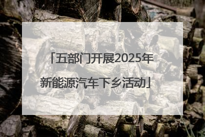 五部门开展2025年新能源汽车下乡活动