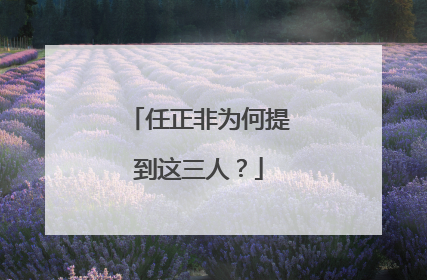 任正非为何提到这三人？