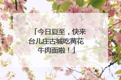 今日夏至，快来台儿庄古城吃黄花牛肉面啦！