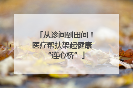 从诊间到田间！医疗帮扶架起健康“连心桥”