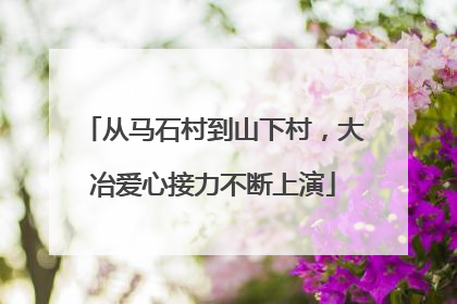 从马石村到山下村，大冶爱心接力不断上演