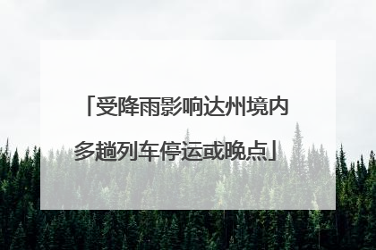 受降雨影响达州境内多趟列车停运或晚点