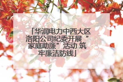 华润电力中西大区洛阳公司纪委开展“家庭助廉”活动 筑牢廉洁防线