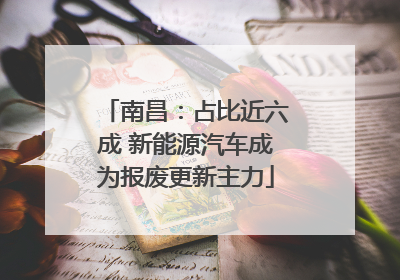 南昌：占比近六成 新能源汽车成为报废更新主力