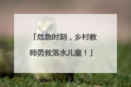 危急时刻，乡村教师勇救落水儿童！