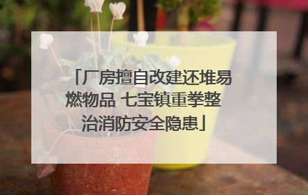 厂房擅自改建还堆易燃物品 七宝镇重拳整治消防安全隐患