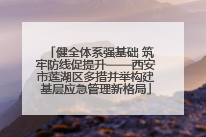 健全体系强基础 筑牢防线促提升——西安市莲湖区多措并举构建基层应急管理新格局