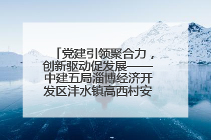 党建引领聚合力，创新驱动促发展——中建五局淄博经济开发区沣水镇高西村安置项目建设纪实