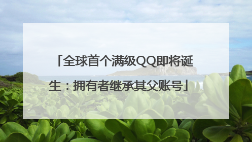 全球首个满级QQ即将诞生：拥有者继承其父账号