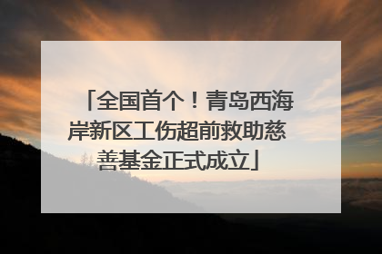 全国首个！青岛西海岸新区工伤超前救助慈善基金正式成立