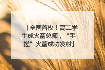 全国首枚！高二学生成火箭总师，“手搓”火箭成功发射