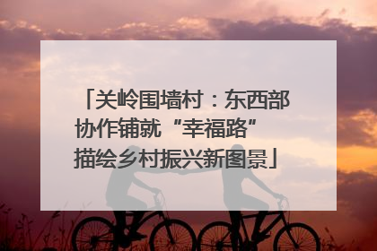 关岭围墙村：东西部协作铺就“幸福路” 描绘乡村振兴新图景