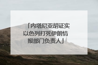 内塔尼亚胡证实以色列打死伊朗情报部门负责人