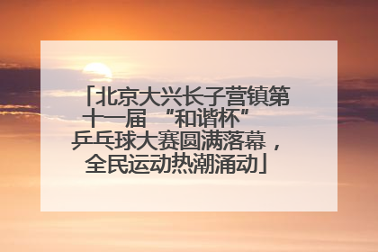 北京大兴长子营镇第十一届 “和谐杯” 乒乓球大赛圆满落幕，全民运动热潮涌动