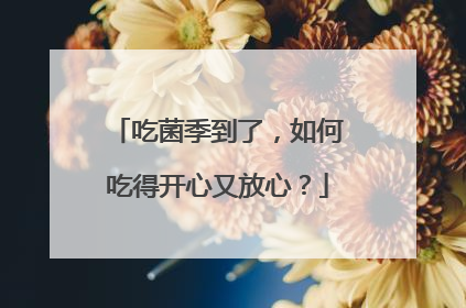 吃菌季到了，如何吃得开心又放心？