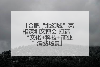 合肥“北幻城”亮相深圳文博会 打造“文化+科技+商业”消费场景