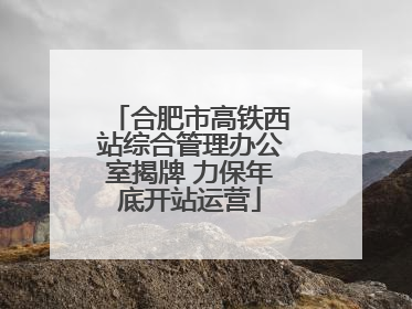 合肥市高铁西站综合管理办公室揭牌 力保年底开站运营
