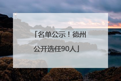 名单公示！德州公开选任90人