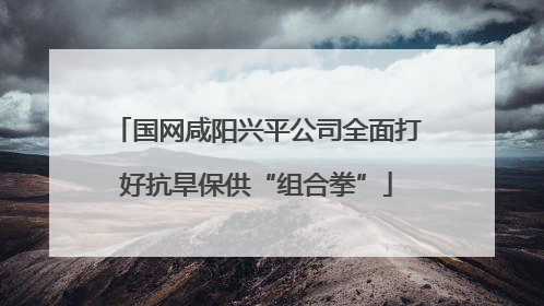国网咸阳兴平公司全面打好抗旱保供“组合拳”